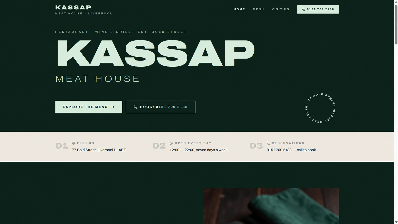 Kassap website homepage preview
